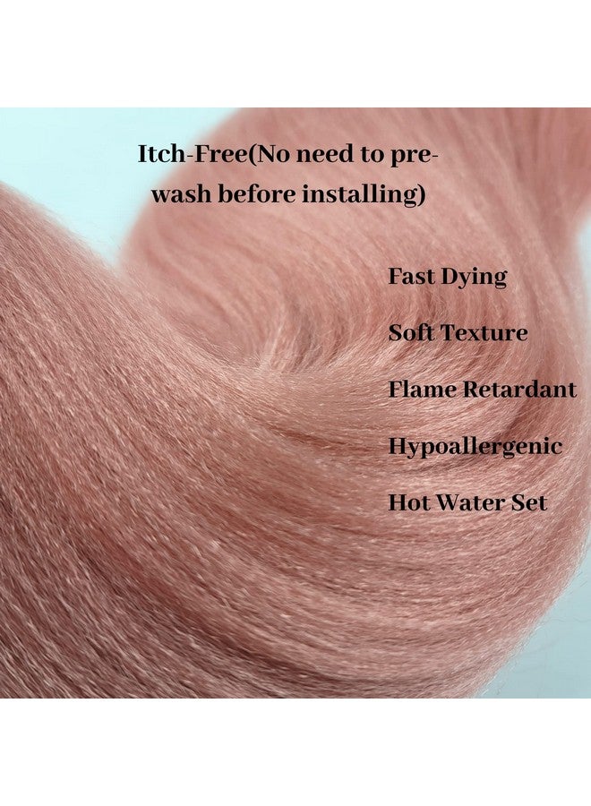Leticia Rose Gold Pink Braiding Hair Pre Stretched Human Braiding Hair Kanekalon Braiding Hair 26Inch Pack Of 3 - Image 3
