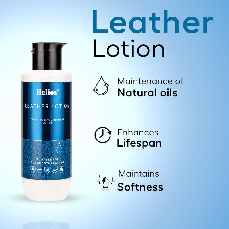 helios Leather Lotion 150ML – Premium Conditioner & Cleaner for Shoes, Bags, Jackets, Furniture & More – Restores and Protects Leather - Image 2