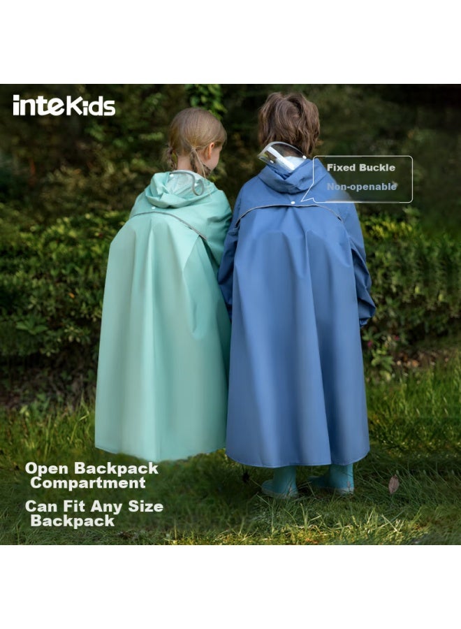 Tiantianzai Children's Raincoat For Older Kids With Backpack Space, For Girls And Boys, Primary And Secondary School Students, Outdoor Cycling Waterproof Poncho For School And Outdoor Activities - Image 4