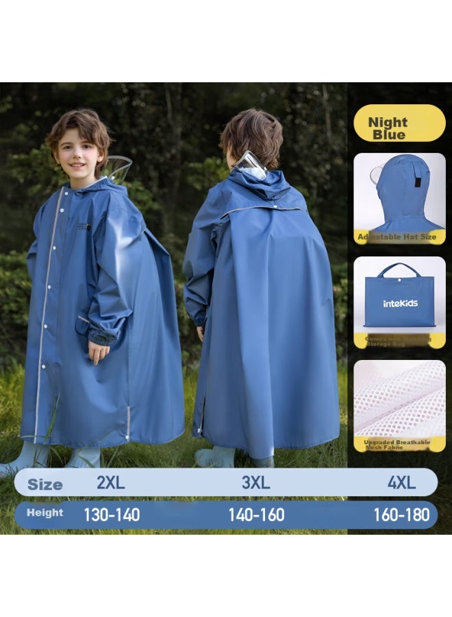Tiantianzai Children's Raincoat For Older Kids With Backpack Space, For Girls And Boys, Primary And Secondary School Students, Outdoor Cycling Waterproof Poncho For School And Outdoor Activities - Image 1