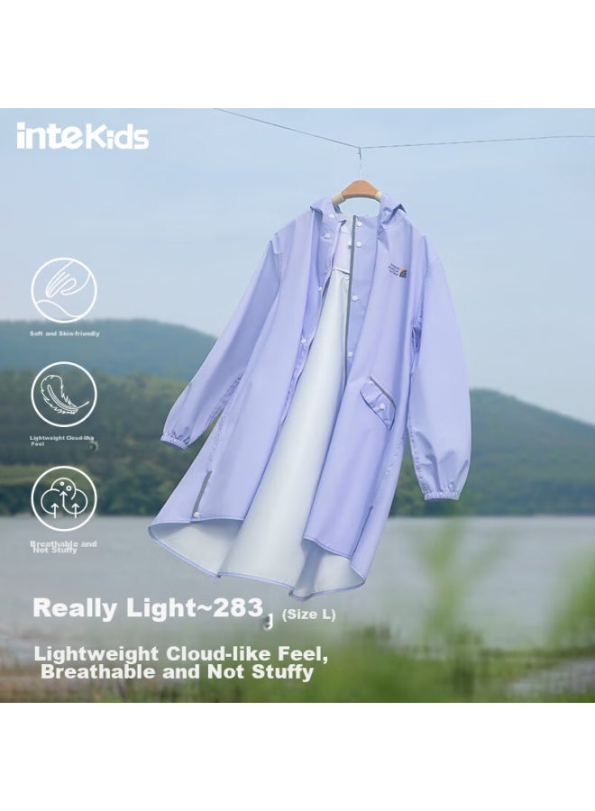 Tiantianzai Children's Raincoat For Older Kids With Backpack Space, For Girls And Boys, Primary And Secondary School Students, Outdoor Cycling Waterproof Poncho For School And Outdoor Activities - Image 2