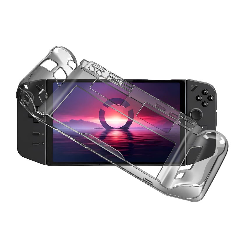 Qoosea for Legion Go Case Ergonomic Grip Soft TPU Shock-Absorption Case Anti-Fingerprint Scratch Resistant Cover for Lenovo Legion Go Gaming Handheld 8.8" 2023 - TransparentBlack - Image 1