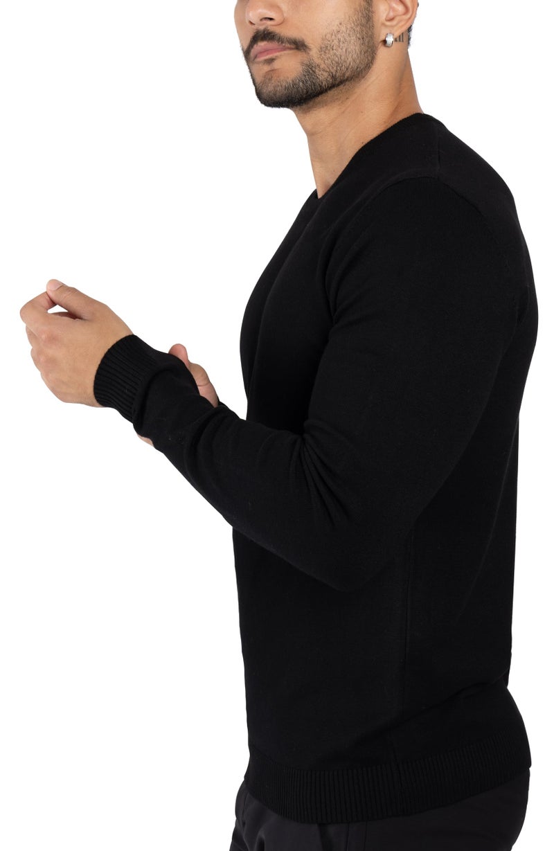 X RAY Mens Crew Neck Sweater Slim Fit Midweight Pullover Sweater for Men for Casual Dressy Wear (Big & Tall Available), Black, Large - Image 4