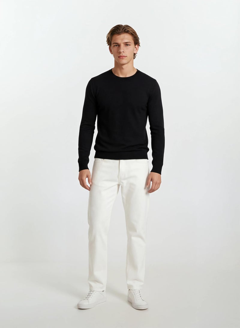 X RAY Mens Crew Neck Sweater Slim Fit Midweight Pullover Sweater for Men for Casual Dressy Wear (Big & Tall Available), Black, Large - Image 2