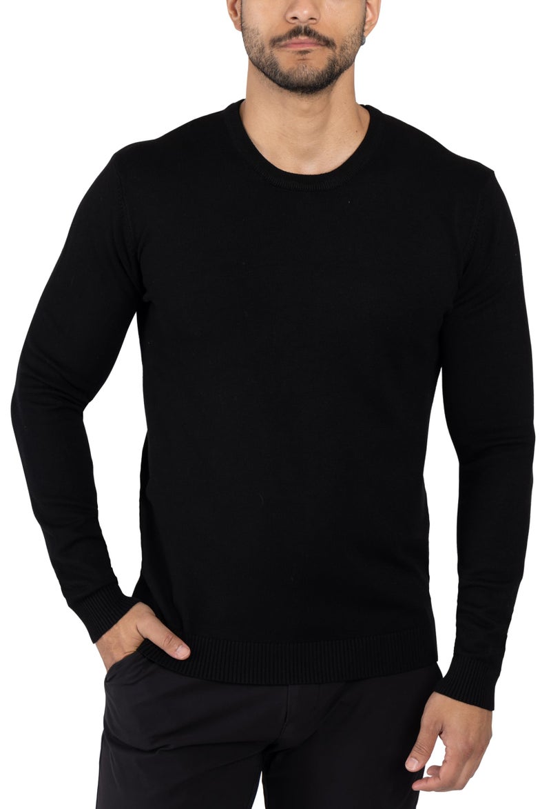 X RAY Mens Crew Neck Sweater Slim Fit Midweight Pullover Sweater for Men for Casual Dressy Wear (Big & Tall Available), Black, Large - Image 5
