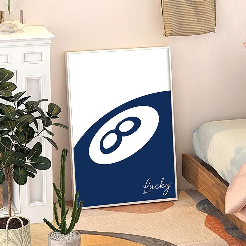 TNESSENTIAL Lucky 8 Ball Art Canvas Poster, Trendy Wall Art, Apartment Aesthetic Decor, Retro Home Decor, Printed Gift - Image 5