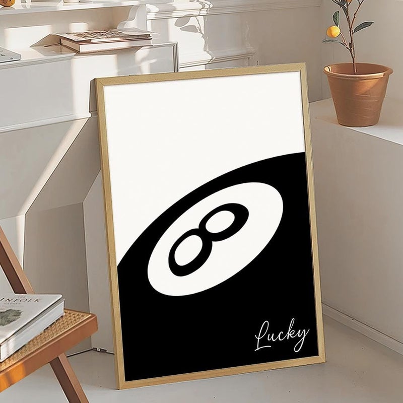 TNESSENTIAL Lucky 8 Ball Art Canvas Poster, Trendy Wall Art, Apartment Aesthetic Decor, Retro Home Decor, Printed Gift - Image 4