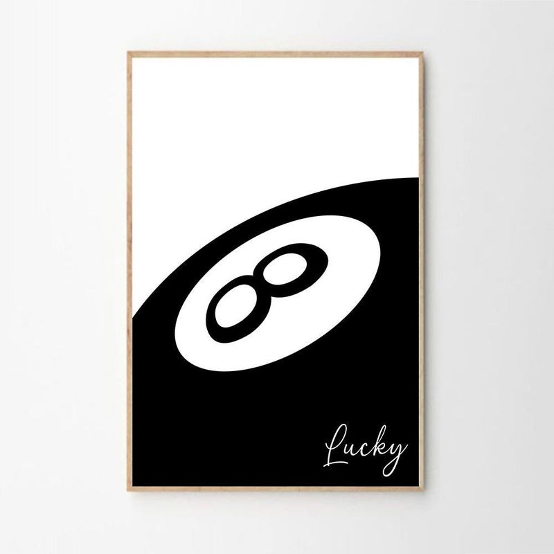 TNESSENTIAL Lucky 8 Ball Art Canvas Poster, Trendy Wall Art, Apartment Aesthetic Decor, Retro Home Decor, Printed Gift - Image 2