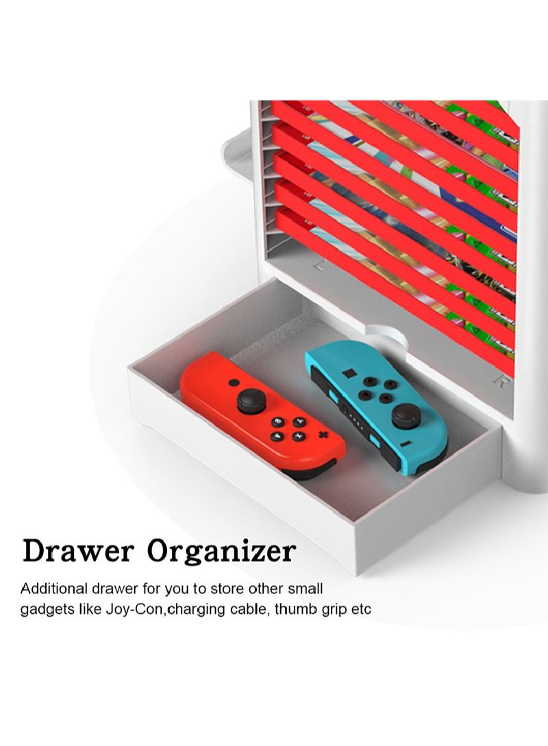 JYS Multi-function Game Storage Tower for Nintendo Switch/OLED/Lite White  - Image 4
