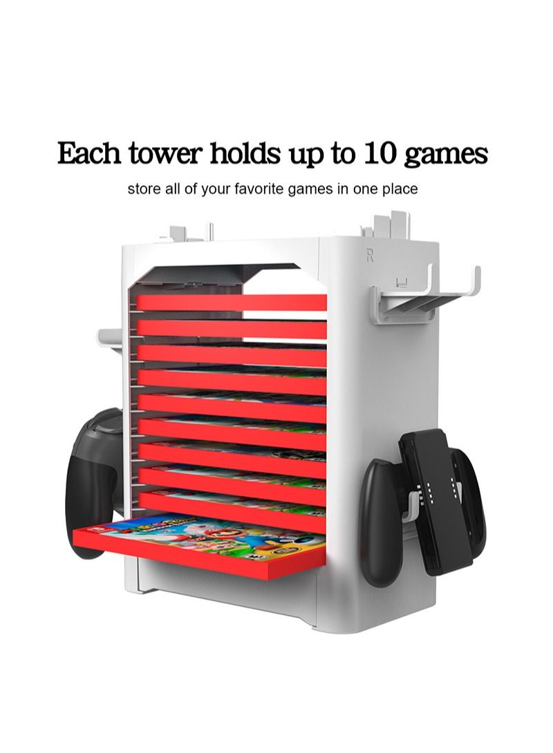 JYS Multi-function Game Storage Tower for Nintendo Switch/OLED/Lite White  - Image 2