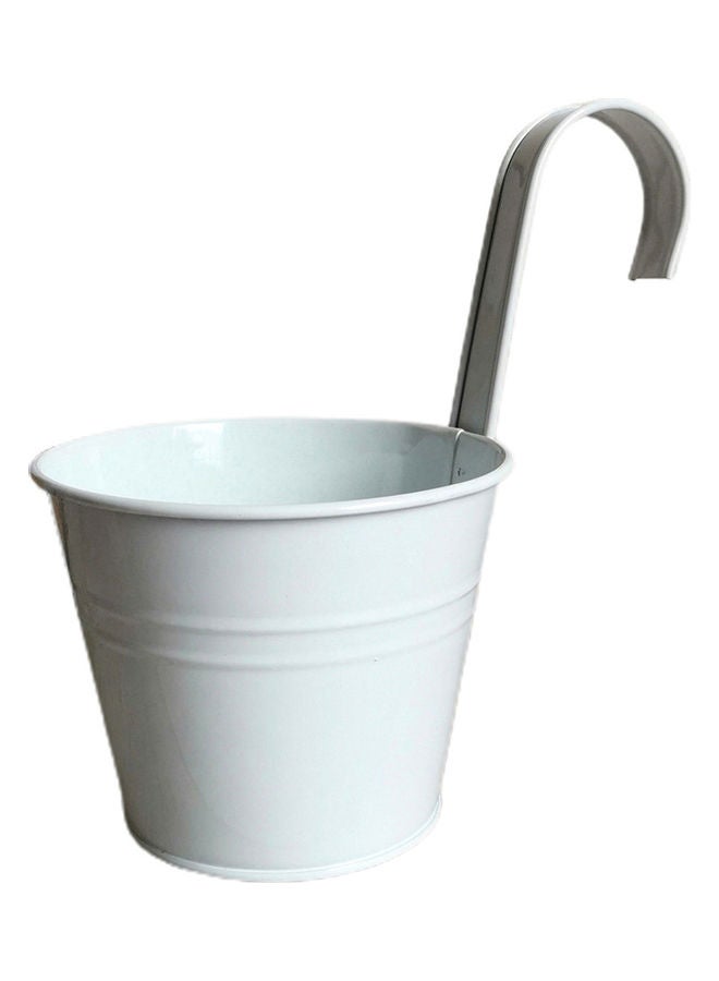 نيبمينينت دلو زهور معدني مُعلق طراز طبيعي أبيض - Image 1