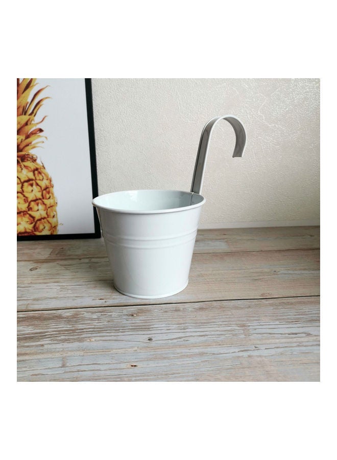 نيبمينينت دلو زهور معدني مُعلق طراز طبيعي أبيض - Image 2