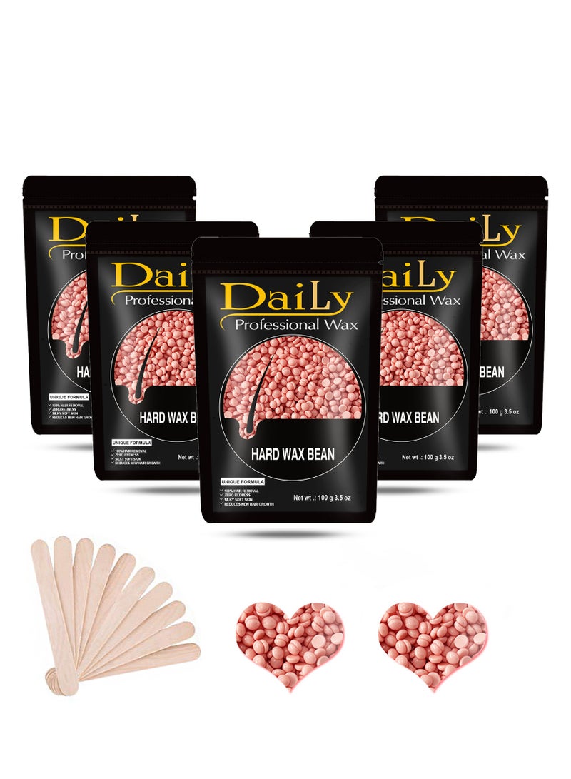 جوي وورلد خرز الشمع الصلب، حبوب الشمع لإزالة الشعر، شمع صلب للبشرة الحساسة للوجه والساقين والإبطين والبرازيلي والبيكيني وكامل الجسم في المنزل، خرز الشمع للنساء والرجال - Image 1