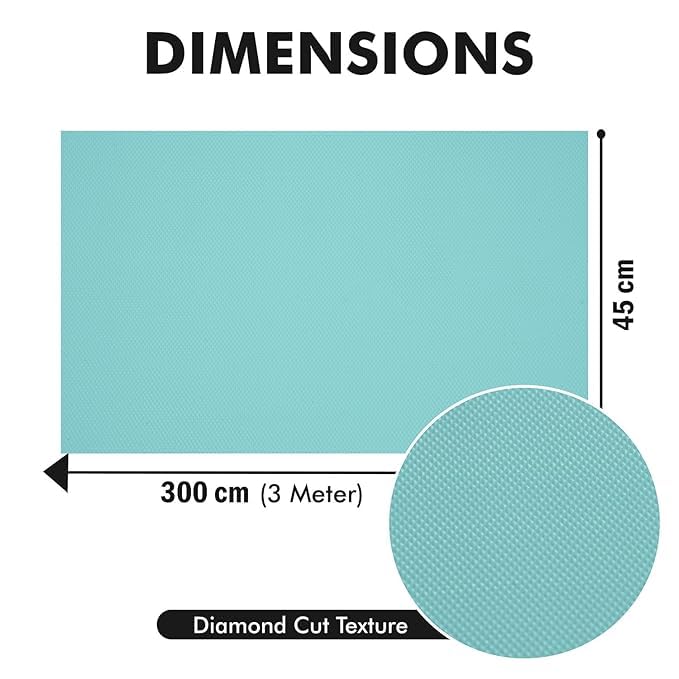 KAYJEN (45Cmx3M) Light Blue Food Grade EVA Solid Anti Slip Matsheet For Fridge, Kitchen, Drawer, Shelf Liner, Table (Diamond Texture, Light Blue) - Image 2