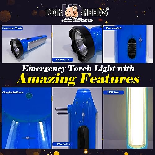 Pick Ur Needs Rechargeable Emergency LED Torch Light Long Distance 5W +18 Bright SMD Tube 1600mAH Perfect Flashlight Lantern (Blue) - Image 5