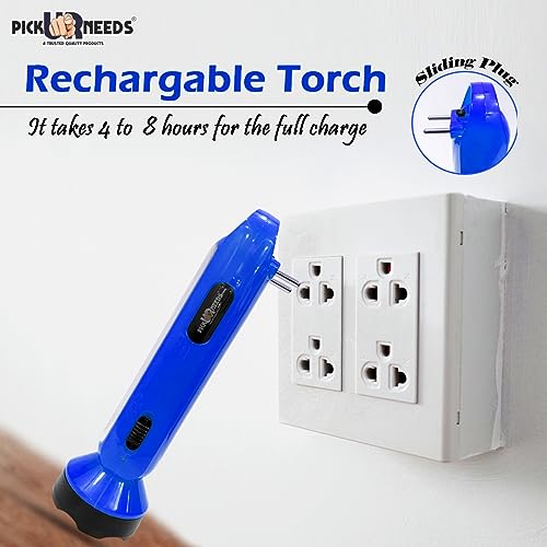 Pick Ur Needs Rechargeable Emergency LED Torch Light Long Distance 5W +18 Bright SMD Tube 1600mAH Perfect Flashlight Lantern (Blue) - Image 4