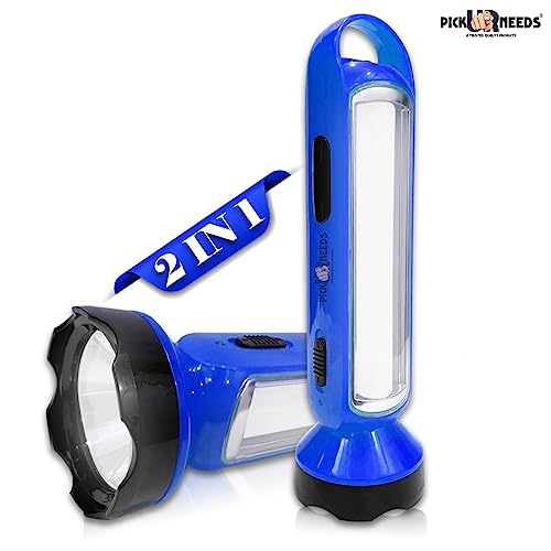Pick Ur Needs Rechargeable Emergency LED Torch Light Long Distance 5W +18 Bright SMD Tube 1600mAH Perfect Flashlight Lantern (Blue) - Image 2
