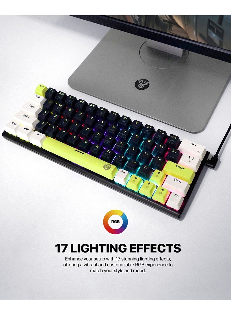 FANTECH 60% Gaming Keyboard,Wired RGB Backlit Mini Mechanical Keyboard,Blue Switches,Ultra-Compact Anti-Ghosting Full 61 Keys Keyboard RGB LED Lighting,Mini Small Compact Keyboard for PC/Mac/Laptop/Wins, Easy to Carry on Business Trip - Image 5