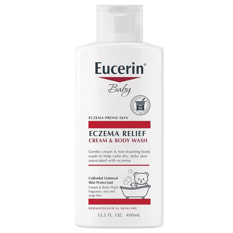 Eucerin غسول الجسم من يوسيرين للأطفال لتهدئة الإكزيما خالي من العطور 135 أونصة سائلة - Image 1