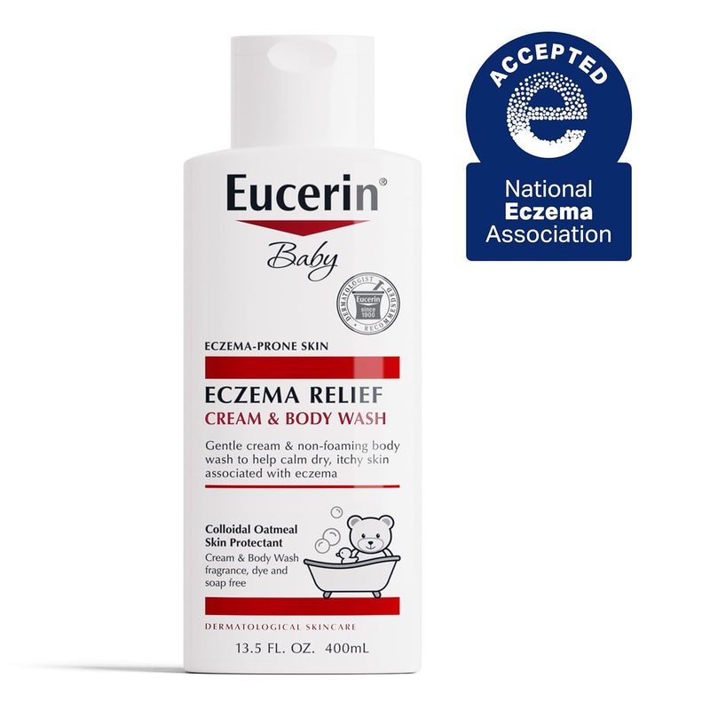 Eucerin غسول الجسم من يوسيرين للأطفال لتهدئة الإكزيما خالي من العطور 135 أونصة سائلة - Image 2