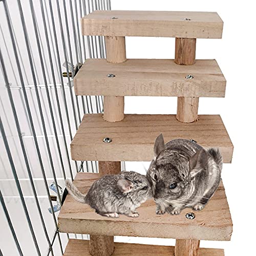 NUOBESTY Small Animal Wooden Ladder Platform Cage Bridge Guinea Pig Habitat Climbing Toy for Rabbit Hamster Bunny Squirrel Hedgehog Chinchilla Rat Mouse - Image 4