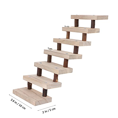 NUOBESTY Small Animal Wooden Ladder Platform Cage Bridge Guinea Pig Habitat Climbing Toy for Rabbit Hamster Bunny Squirrel Hedgehog Chinchilla Rat Mouse - Image 2