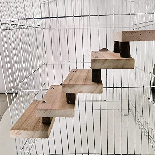 NUOBESTY Small Animal Wooden Ladder Platform Cage Bridge Guinea Pig Habitat Climbing Toy for Rabbit Hamster Bunny Squirrel Hedgehog Chinchilla Rat Mouse - Image 3