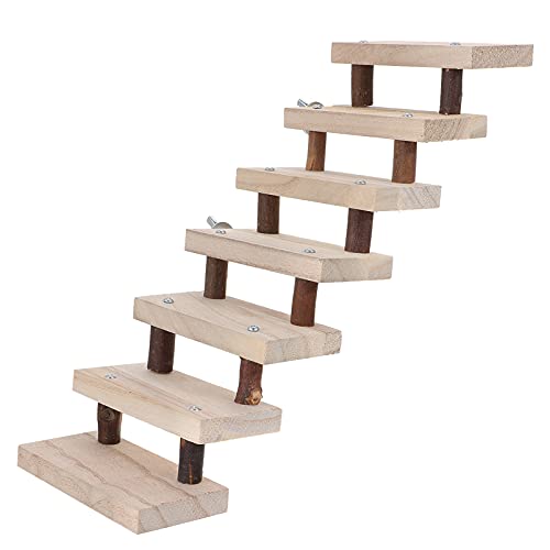 NUOBESTY Small Animal Wooden Ladder Platform Cage Bridge Guinea Pig Habitat Climbing Toy for Rabbit Hamster Bunny Squirrel Hedgehog Chinchilla Rat Mouse - Image 1