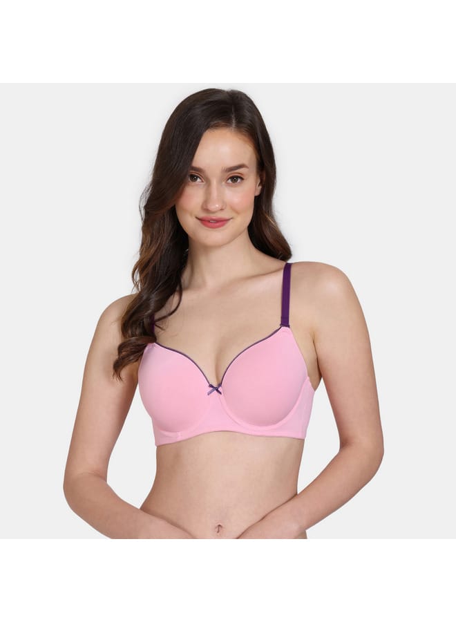 zivame Zivame Solid Wired Padded T-shirt Bra with Adjustable Straps - Image 1