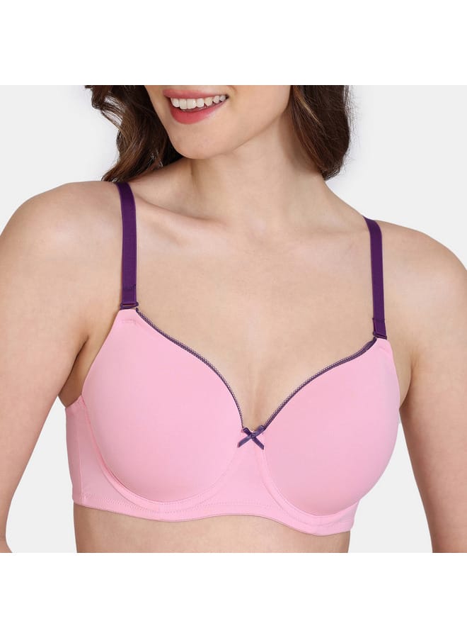 zivame Zivame Solid Wired Padded T-shirt Bra with Adjustable Straps - Image 4