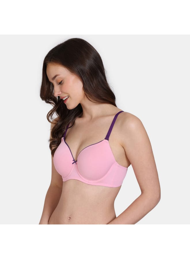 zivame Zivame Solid Wired Padded T-shirt Bra with Adjustable Straps - Image 3