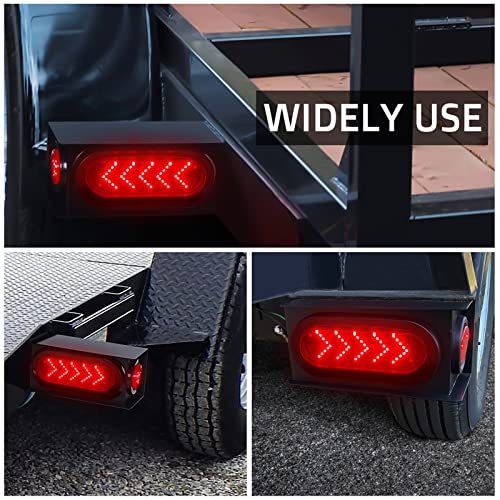 LiLoom 2Pcs Trailer Light Steel Boxes Housing Kit - Advanced Arrow-Style LED Turn Signals, Includes 6" Oval Tail Lights and 2" Round Side Lights - Perfect for Heavy Trucks, Trailers and More - Image 5