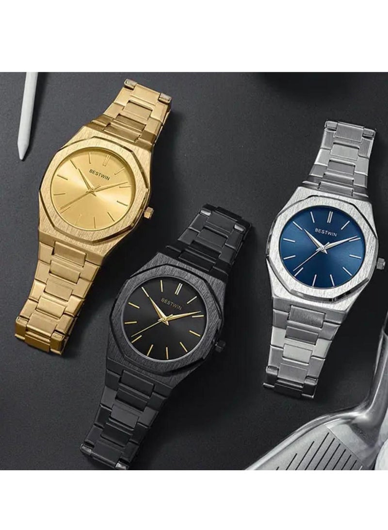 Bestwin Slim Watch for Men Limited Edition by Bestwin Silver Band with Blue Dial - Image 3