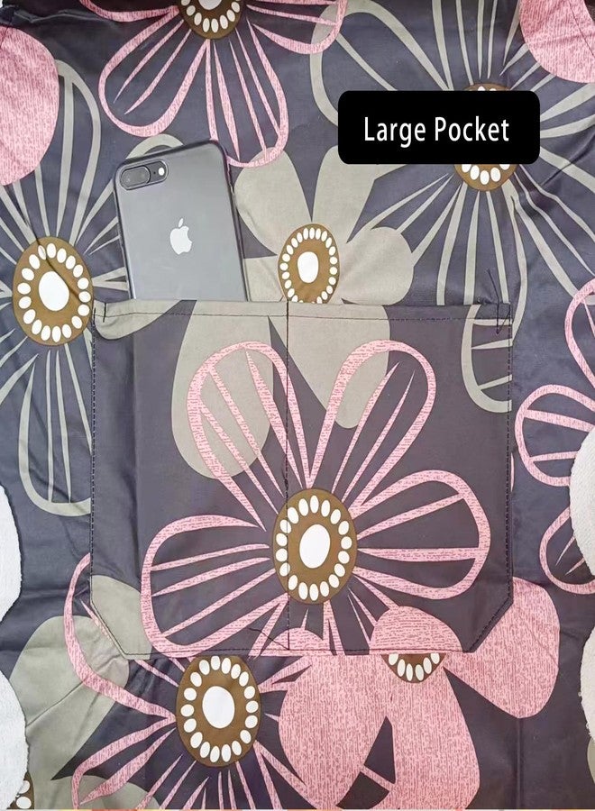 DILLMAN 2 Pack Floral Aprons with Pocket, Blooming Womens Aprons Waterproof Adjustable Cooking Aprons for Kitchen Gardening and Salon (2Pack #B) - Image 5