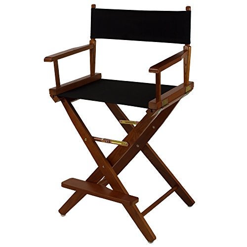 Casual Home American Trails ExtraWide Premium 24 Directors Chair Mission Oak Frame with Black Canvas Counter Height