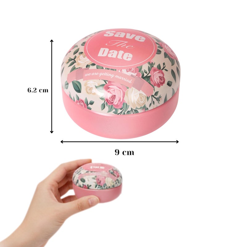 Set of 6 Floral Candle Tins with Lids – Decorative Pink Rose Tinplate Storage Jars for Candles, Accessories, Coins, Beads – Reusable, Anti-Rust, 120ml Capacity - Image 2