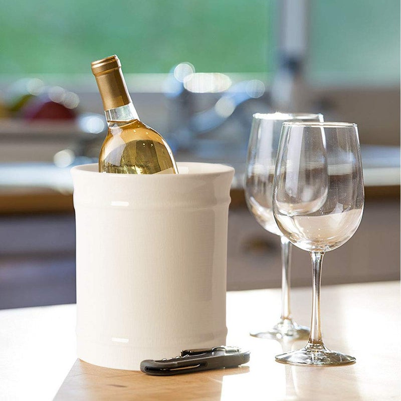 SZUAH Kitchen Ceramic Utensil Holder  Perfect Capacity Utensil Crock  for Kitchen Counter top & Dining Table (CREAM) - Image 5