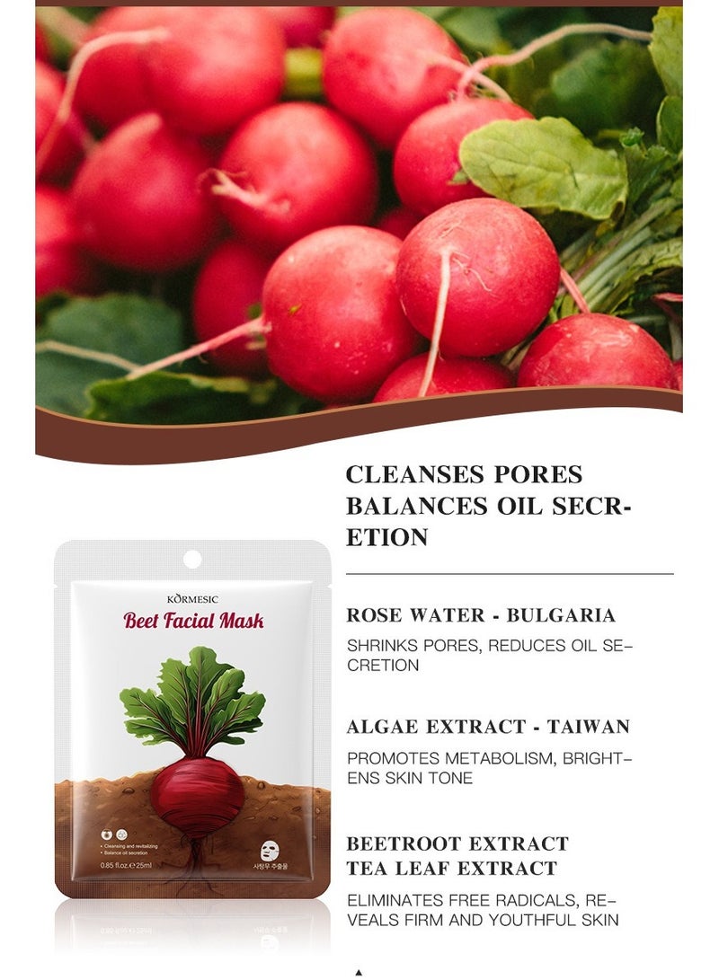 Kormesic قناع الشمندر 5 قطع 25 مل - منشط ومضاد للأكسدة - Image 3