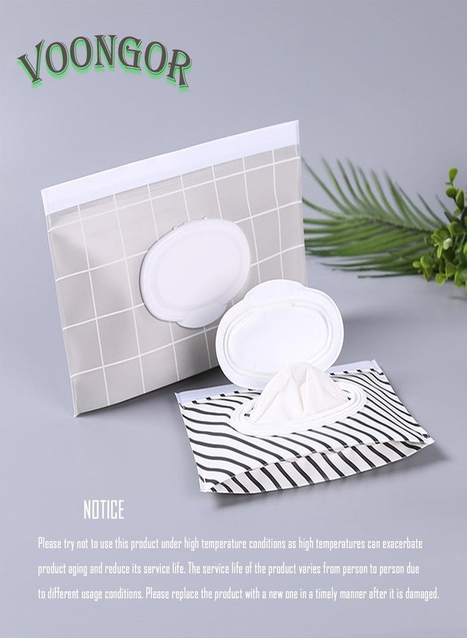 VOONGOR Portable Wet Wipe Pouch, Reusable Refillable Baby Travel Wipes Holder & Case, Lightweight Flushable Diaper Wipes Container (Plaid Pattern) - Image 5