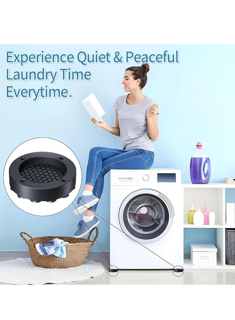 Arabest وسادات مضادة للاهتزاز لغسالة الملابس، 4 قطع قواعد غسالة ومجفف، تخفيف الصدمات والضوضاء، وسادات أقدام غسالة، مثبت دعم الغسالة لمعظم الأثاث، تحمي الأرضية - Image 4