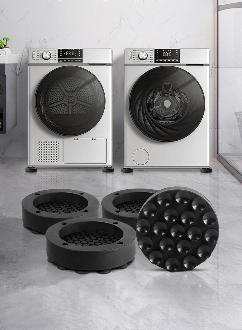 Arabest وسادات مضادة للاهتزاز لغسالة الملابس، 4 قطع قواعد غسالة ومجفف، تخفيف الصدمات والضوضاء، وسادات أقدام غسالة، مثبت دعم الغسالة لمعظم الأثاث، تحمي الأرضية - Image 1