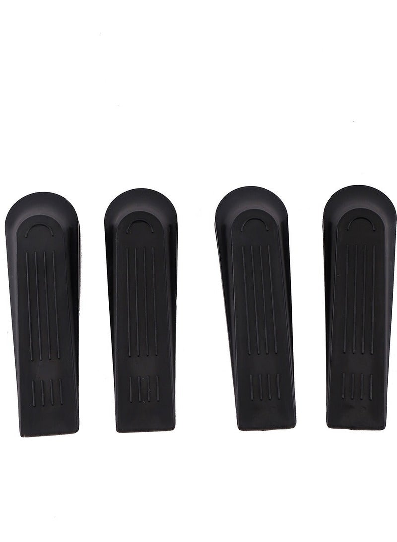 HOMESTAR Plastic Door Stopper - 4-Piece Durable Black Slanted Wedge with Non-Slip Base, Child and Pet-Safe Ideal for Preventing Slamming, Suitable Indoor Outdoor Use, All Floor Types - Image 2