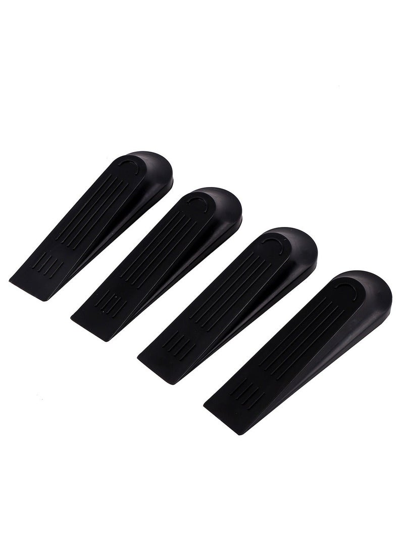 HOMESTAR Plastic Door Stopper - 4-Piece Durable Black Slanted Wedge with Non-Slip Base, Child and Pet-Safe Ideal for Preventing Slamming, Suitable Indoor Outdoor Use, All Floor Types - Image 3