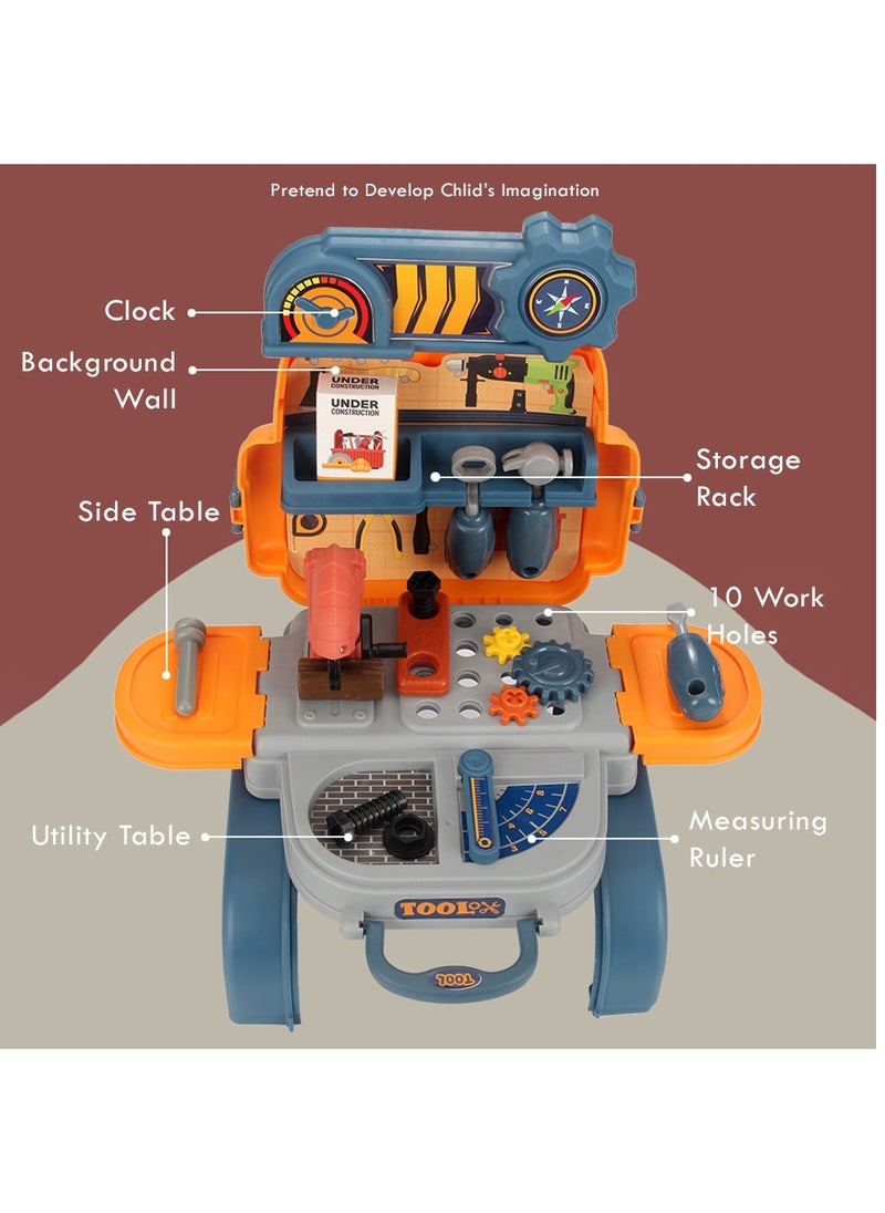 Little Story - Role Play Mechanic/Tools Station Toy Set School Bag (23 Pcs) - Yellow, 3-In-1 Mode - Image 1