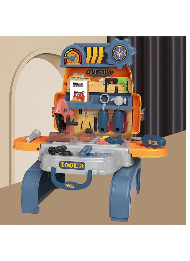 Little Story - Role Play Mechanic/Tools Station Toy Set School Bag (23 Pcs) - Yellow, 3-In-1 Mode - Image 1