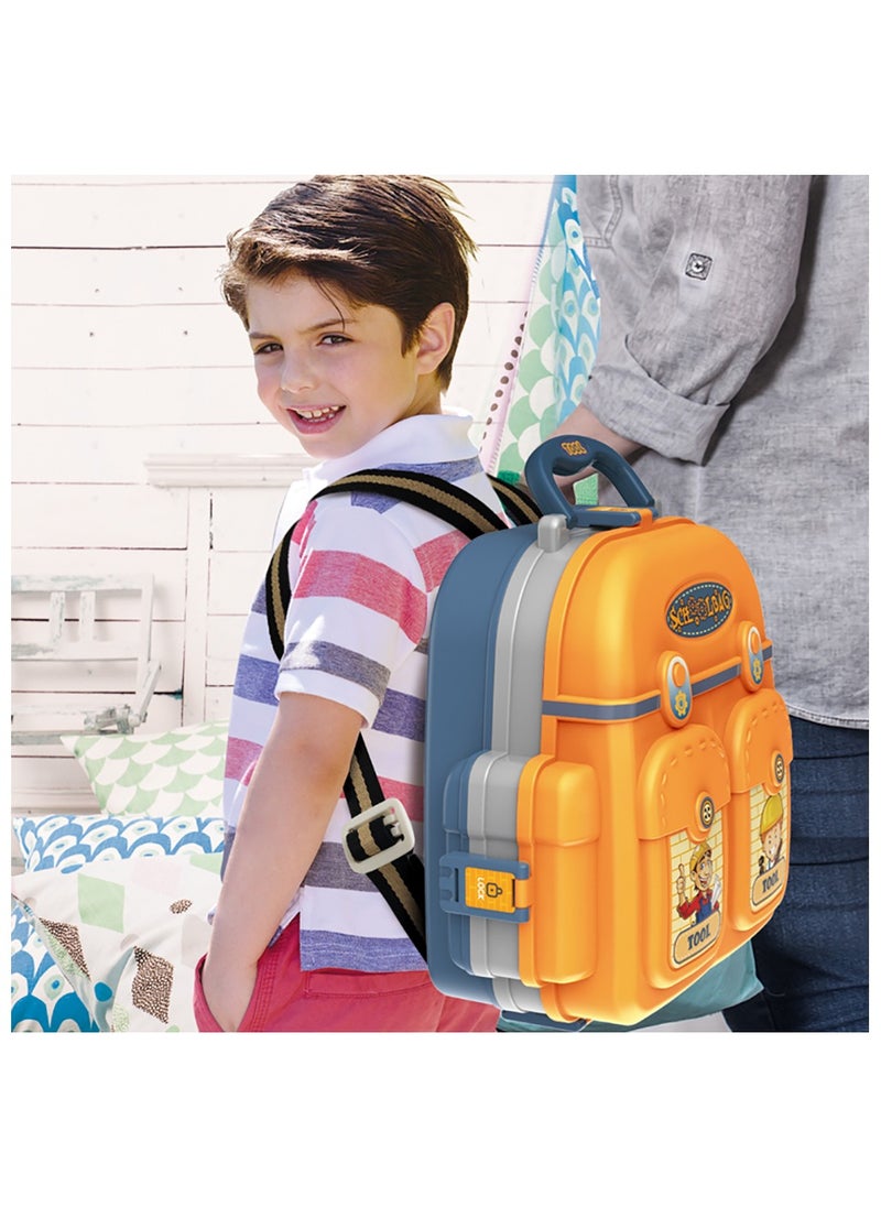 Little Story - Role Play Mechanic/Tools Station Toy Set School Bag (23 Pcs) - Yellow, 3-In-1 Mode - Image 1
