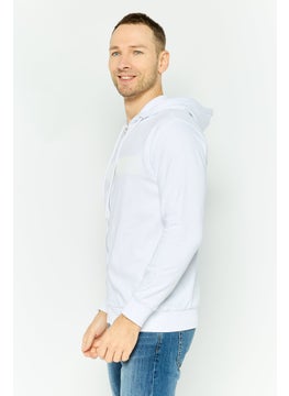 Gazzarrini Men Hooded Long Sleeve Brand Logo Sweatshirt, White  - Image 2