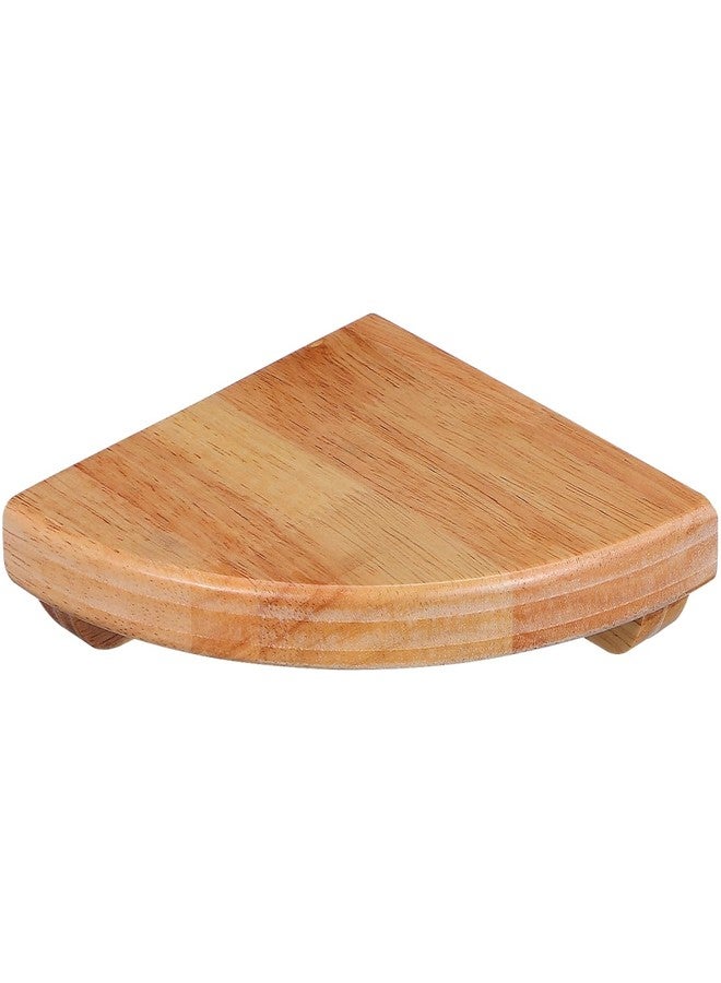 Alipis Corner Shelf Wall Mounted, 6Inch Wooden Corner Shelf Floating Wall Storage Shelf Round End Display Shelf for Bedroom, Living Room, Kitchen, Hotel - Image 1