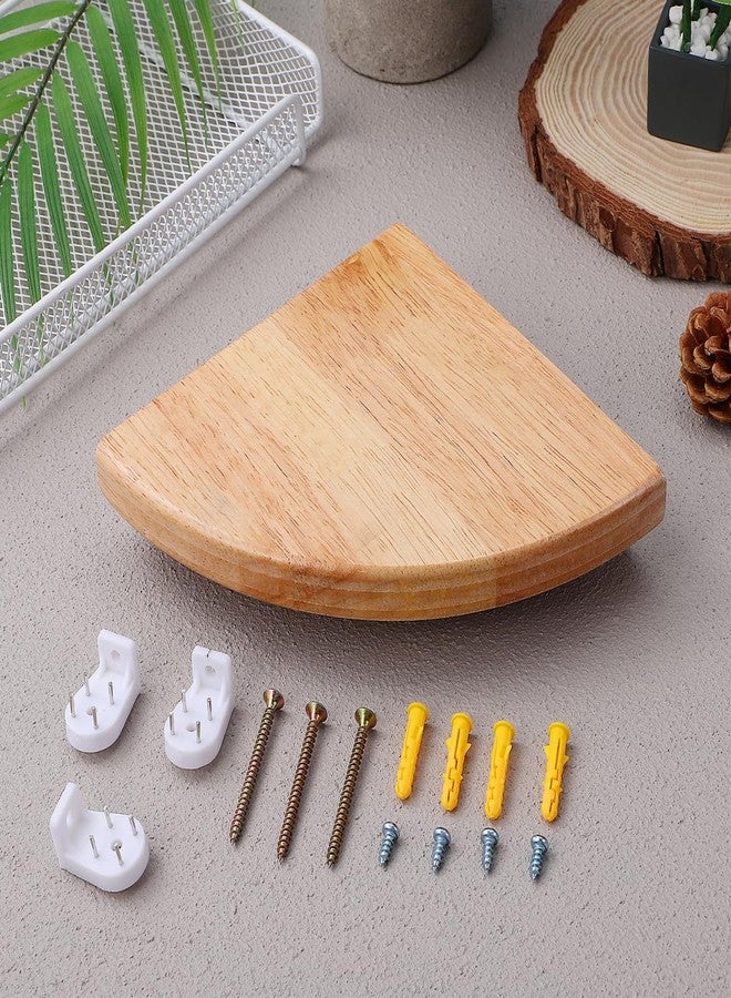 Alipis Corner Shelf Wall Mounted, 6Inch Wooden Corner Shelf Floating Wall Storage Shelf Round End Display Shelf for Bedroom, Living Room, Kitchen, Hotel - Image 5