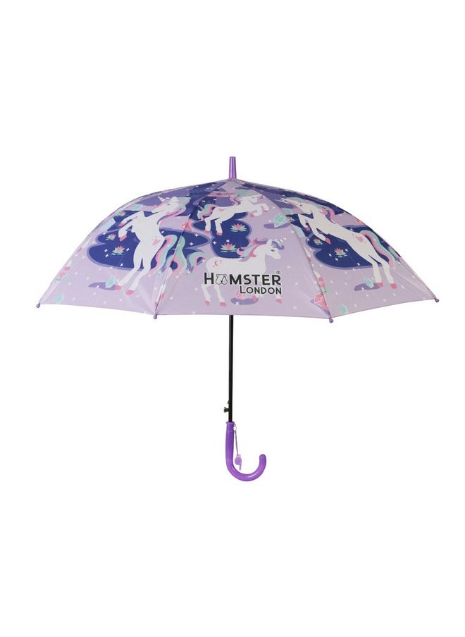 Hamster London HAMSTER LONDON Dyno Amigoes Children's Dinosaur Umbrella/Animal Umbrella, Dino Umbrella/Umbrella for Kids/Jungle Theme Umbrella/Animal Umbrella for Children (Light Purple)  - Image 1